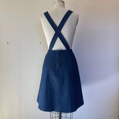 "These are made to order and will be shipped within 5 days. Overall style dress made out of dark blue denim- -Adjustable straps -3 pockets -zips up the back -machine washable -100% cotton denim Available in XS-XL. Also happy to make in other sizes, just send me a message. Sizing- please check measurements below for best fit. if your measurements vary from those listed send me your measurements and I will make the dress according to the measurements given. If you would like a different length I a Denim Blue Cotton Dress With Adjustable Straps, Denim Blue Denim Dress With Back Zipper, Denim Blue Dress With Back Zipper, Medium Wash Denim Dress With Back Zipper, Black Pinafore, Overall Style, Linen Shift Dress, Denim Overall Dress, Indigo Denim