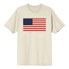 an american flag t - shirt on a white background