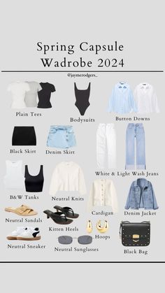 capsule wardrobe, spring 2024, spring trends, spring outfirs, ootd, capsule wardrobe Fashion Capsule Wardrobe, Spring Capsule