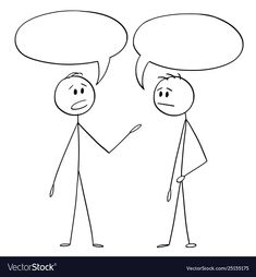 two people talking with speech bubbles above them