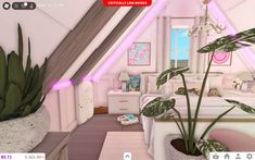 a virtual view of a bedroom with pink walls