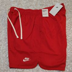 Brand New With Tags Whether You're Running To The Nearest Food Truck Or Diving Into Your Favorite Swimming Hole, The Nike Sportswear Sport Essentials Lined Flow Shorts Are A Good Idea. Lined For Comfort, The Smooth Woven Fabric Is Lightweight And Lends Itself To Adventures Of All Kinds. Sporty Red Cotton Athletic Shorts, Sporty Red Cotton Activewear, Red Cotton Athletic Shorts For Sports, Casual Red Athletic Shorts For Sports Season, Red Cotton Sporty Athletic Shorts, Red Casual Activewear For Sports, Red Casual Activewear For Streetwear, Casual Red Activewear For Streetwear, Casual Red Activewear For Sports