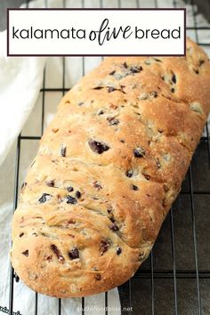 a loaf of bread sitting on top of a cooling rack