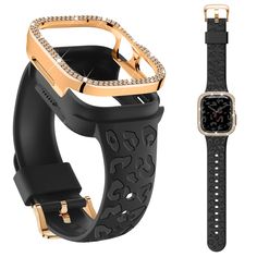 PRICES MAY VARY. 【COMPATIBILITY- NOT FOR SERIES 10】Only compatible for black apple watch band 41MM 40MM with bumper case front & back for iWatch SE Series 9/8/7/6/5/4---41MM 40MM. Adjustable wrist sizes from 5.91' to 7.87'(150mm-200mm). 【3 IN 1 PROTECTION】The compatible black apple watch band women 41mm 40mm features a buffer bumper front and back for deeper protection, along with a sparkling frame case full of bling rhinestone which is stylish and attention-grabbing. 【Leopard Engraved】The uniqu Leopard Apple Watch Band, Apple Watch Band Women, Black Apple Watch Band, Apple Watch Bands Fashion, Apple Watch Bands Women, Apple Watch Bands Sports, Black Apple, Wet Wipe, Apple Watch Band