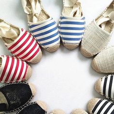 Step into summertime with a playful twist on the classic espadrille sandal. The Capucine Breton Stripe Espadrille Sandals feature a popular nautical striped pattern and a comfortable design, perfect for any casual outing. Enjoy a mix of style and comfort in these unique and quirky sandals. Gender: WOMEN Item Type: Espadrille Sandals Upper Material: Canvas, Straw Sandal Type: Gladiator, Espadrille Closure Type: Lace-up Outsole Material: TPR Rubber Insole Material: Hemp Heel Height: Flat (≤1cm) Fa Straw Sandals, Striped Espadrilles, Comfortable Design, Espadrille Sandals, Gothic Jewelry, Ankle Strap, Fashion Blog, Espadrilles, Promotion