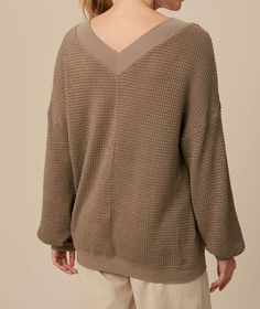 waffle textured v-neck top - mocha Textured Knit, Waffle Knit, Mocha, Long Sleeve Top, Knit Top, Waffles, Knit Fabric, Knitted Fabric, Long Sleeve Tops