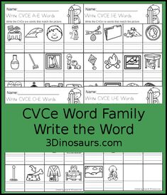 cvc word family worksheet with the words'write the word'on it