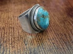 Old Turkmenistan Ring in Silver and Turquoise. Very particular because generally on these rings only carnelian is used Size 9 1/4 US  that means 20 IT Bohemian Oval Turquoise Ring Hallmarked, Love At First Sight, Hand Engraving, Turquoise Stone, Rings Statement, Being Used, Beautiful Rings, Statement Rings, Meant To Be