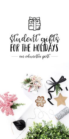 christmas gifts for the holidays with text overlay