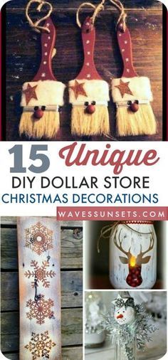 christmas decorations and crafts are featured in this collage