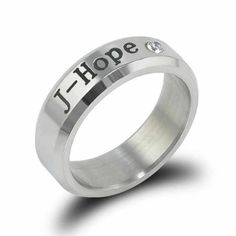 Korean K Pop Kpop Idol Boy Group Birthday Ring - J- Hope Item Type: Fashion Silver Tone Rings Size Diameter : 0.709 Inches (18 Mm) - About Us/Canada 8 Size Style: Bts Boys Trendy Shape Pattern: Name + Rhinestone + Member's Birthday Gender: Unisex Metals Type: Titanium Steel Suga Rap, Army Rings, Mens Stainless Steel Rings, Mens Rings Fashion, Letter Ring, Titanium Ring, Name Rings, Crystal Ornament, Rings Jewelry Fashion