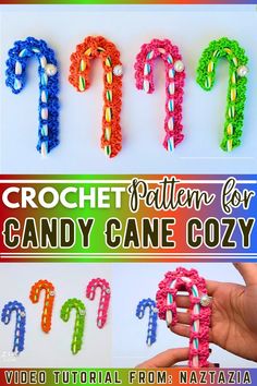 the crochet pattern for candy canes is easy to make and looks amazing