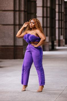 2 piece set Pants have stretch Top comes with invisible straps and has a zipper back Fitted Two-piece Pantsuit For Party, Fitted High Waist Two-piece Pants Set, 2 Piece Set Pants, Stretch Top, Spring Is Here, Pant Set, 2 Piece Set, 2 Piece, Pants Set