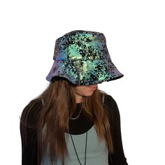 The perfect summer festival accessory! Our floppy bucket hat provides sun protection in fun fabrics to match our outfits. These bucket hats are made in spandex and fully lined. Soft elastic ties keep the hat in place on windy days. Because of the "floppy" style, this hat is foldable and mashable and can fit in your pocket!- One size fits most- Handmade in USA - in our shop in Michigan- Full lined- Floppy bucket style- Soft elastic ties for under chinWe can make this hat in any of our fabrics! If Short Brim Festival Hat With Uv Protection, Short Brim Hat With Uv Protection For Festivals, Festival Hat With Uv Protection And Short Brim, Trendy Adjustable Bucket Hat With Upf 50+, Fun Adjustable Wide Brim Bucket Hat, Fun Bucket Hat With Uv Protection, Fun Uv Protection Bucket Hat, Fun Wide Brim Bucket Hat With Uv Protection, Black Fun Bucket Hat For Summer