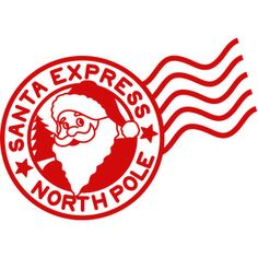 santa express north pole logo with an american flag