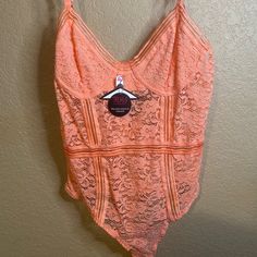 Women’s Size Small, Purchase From Hot Miami Styles Brand New With Tags, Bodysuit Super Sexy Peach Orange Color, Blue Striped Blouse, Cotton Citizen, Hot Miami Styles, Cuddl Duds, Miami Fashion, Training Tops, Peach Orange, Cropped Style