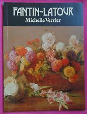 a book with an image of flowers in it on a pink background and the title, fantin - latour michelle verrier