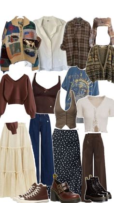 80s Inspired Outfits, Fall Attire, Outfit 90s, Thrifted Outfits, Whimsical Fashion, A Collage, Warm Outfits