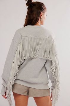 Fall Fashion Casual, Trendy Streetwear, Vintage Soul, Loungewear Luxury, Autumn Fashion Casual, Loose Shirts, Long Sleeve Sweatshirt, Fringe Trim, Boho Outfits