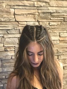 2 French Braids Half Up Half Down, Cute Volleyball Hairstyles, Easy Hairstyles For Thick Hair, Hair Tutorials For Medium Hair, Body Hair Removal, Hair Stylies, Hairdo For Long Hair