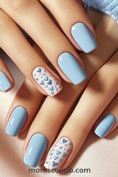 10 Trendy Blue Nail Design Ideas That are Simple to Recreate Neon Coral Nails, Turquoise Aztec Nails, Latest Nail Designs, Baby Blue Nails, May Nails, Hello Nails, Summer Toe Nails, Blue Nail Designs, Simple Gel Nails