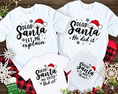 Custom Dear Santa Christmas Shirt, 46 Quotes Dear Santa Tees, Funny Christmas Pajamas, Xmas Party Shirt, Holiday Matching T-shirts, custom Dear Santa, Dear Santa shirt, Dear Santa quotes, christmas group tee, xmas crew shirt, custom xmas shirt, christmas 2024 shirt, family pajamas,  matching christmas, funny team shirts, matching xmas tee Custom Tee Nation offers unique and personalized t-shirts that let you express your style and personality. Choose from a range of designs and add your own text White Letter Print Shirt For Holiday, Family Matching White Tops For Christmas, Family Matching White Christmas Tops, White Christmas Shirt With Letter Print, White Christmas Letter Print Shirt, Dear Santa Quotes, Funny Christmas Pajamas, White Family Matching T-shirt For Holidays, White Family Matching Christmas T-shirt