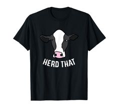 a black and white cow with the words herd that on it's chest t - shirt