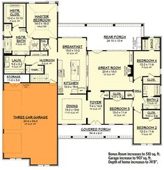 the floor plan for this house is very large and has two separate garages on each side