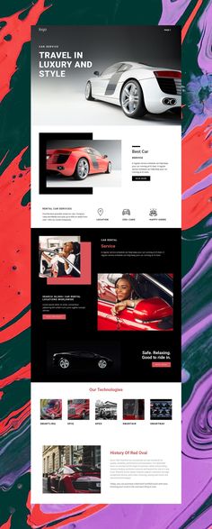 an image of a website page with cars on it and the words travel in style and style