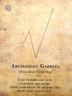 an old book with writing on it that says, arcanel gabriel