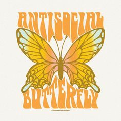 an orange and yellow butterfly with the words antspectal between it's wings