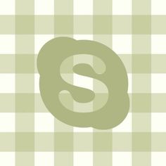 the letter s is placed in front of a checkered tablecloth background with green and white squares