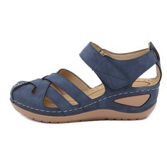 Women Comfortable Outdoor Sandals Casual Plus Size Slippers Round On Plus Size Wedge Shoes Sandalias Plataforma Mujer Summer Wedges, Outdoor Sandals, Walking Sandals, Wedges Sandals, Sandals Casual, Pu Heels, Sneakers Blue, Sport Sandals, Ladies Shoes