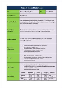 project scope statement template Smart Objectives, Smart Objective, Project Charter, Work Goals