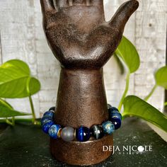 Adorn yourself with the mystic energies of this bracelet, featuring a captivating array of stones like emperor jasper, blue dumortierite, blue DK sodalite, and blue tiger's eye, invoking a sense of wonder and enchantment. Fits up to wrist size - 8 1/2 Luxury Blue Spiritual Beaded Bracelets, Luxury Blue Spiritual Beads, The Mystic, Blue Tigers Eye, Tiger's Eye, Gemstone Bracelet, Tiger Eye, Sense, Wonder