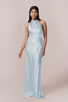 Model: Jacinth; Size: 4 Wedding Parties Colors, Bridesmaid Dress Colors, Blue Bridesmaid Dresses, Cowl Neckline, The Low, Boho Summer, Satin Dress, Color Swatches, Bra Cups