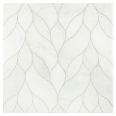 a white marble tile with wavy lines on it