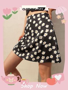 Floral Printed Mini Slip Skirt