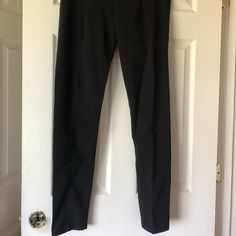 Brand New Slacks Black Trousers Black Stretch Pants For Business, Black Stretch Ankle-length Dress Pants, Straight Leg Leggings For Work, Stretch Black Work Pants Full Length, Stretch Black Work Pants, Straight Leg Workwear Leggings, Black Stretch Ankle-length Work Pants, Black Stretch Work Pants, Black Stretch Dress Pants For Work