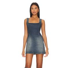 New Eb Denim Women’s Size Xs Devan Denim Mini Dress In Tommy Wash Sleeveless Scoop Neck Back Zipper Stretch Denim Unlined Intentional Fading Brand New With Tag Cheap Mini Denim Dress By Forever 21, Aztec Dress, Denim Dresses, Mini Tank Dress, Upcycled Denim, Denim Mini Dress, Polka Dress, Strapless Mini Dress, Denim Mini