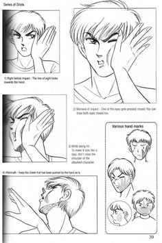 the instructions for how to draw an anime character's face and head with hands