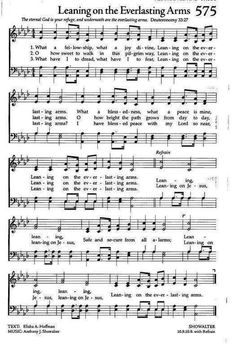 Leaning On The Everlasting Arms, Old Hymns, Fill My Cup Lord, Hymn Lyrics, Sacred Music, Free Piano Sheet Music