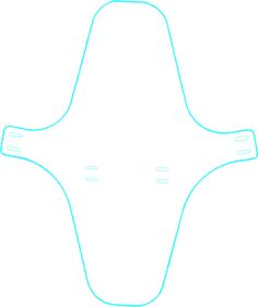 a blue line drawing of the front and back sides of a car seat cover with holes