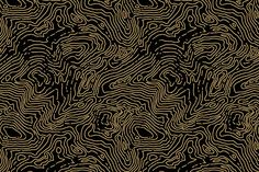 an abstract black and gold background with wavy lines