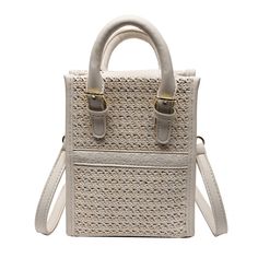 This Fashion Shoulder Straw Woven Bag is a must-have for any stylish woman. The intricate woven design adds a touch of elegance, while the sturdy shoulder strap ensures comfort and convenience. Perfect for both casual and formal occasions, this bag is the perfect accessory for any outfit. Upgrade your fashion outfit with our Fashion Shoulder Straw Woven Bag for women. The stylish straw weaving adds a unique touch, making it the perfect accessory to elevate your look. Get ready to turn heads and Prom Bag, Square Crossbody Bag, Woman Weaving, Woven Design, Genuine Leather Bags, Chic Accessories, Ethnic Style, Coach Swagger Bag, Woven Bag