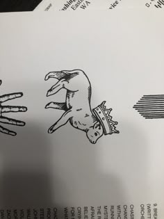 two hands reaching out to each other over a piece of paper with writing on it