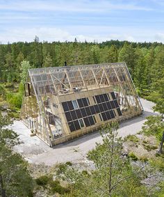 a house is being built in the woods