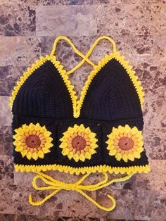 Handmade crochet crop top. Made to order. Available in all sizes and colors. Message me for customization! Crochet Crop Tops Free Patterns, Sunflower Crop Top, Grandma Era, Fall Crochet, Crocheting Ideas, Lansing Mi, Diy Gifts For Him, Crochet Bralette, Crochet Sunflower