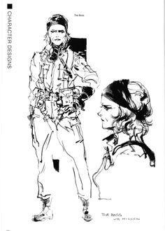 Metal Gear Solid Official Art, Metal Gear Ocelot, Metal Gear Concept Art, Yoji Shinkawa Metal Gear, Gear Artwork, Tattoos Inspo