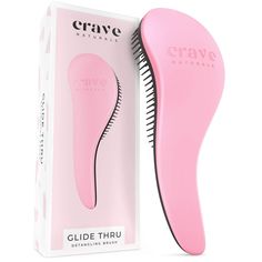 PRICES MAY VARY. ORIGINAL GLIDE THRU BRUSH - Ever since the glide thru detangling brush was launched, other companies have tried to copy it! But only the Crave Naturals glide thru detangling brush has firm, quality bristles that will not lose their shape! THE BEST AT REMOVING KNOTS AND TANGLES - Ordinary bristle brushes work against the hair, basically ripping through and pulling out the knotted hair instead of gently separating it! But the unique cone-shaped plastic bristles work to separate th Matted Hair, Detangling Hair Brush, Teenager Gifts, Tangled Hair, Detangling Brush, Hair Detangler, Healthy Hair Growth, Brushing, Ergonomic Handle